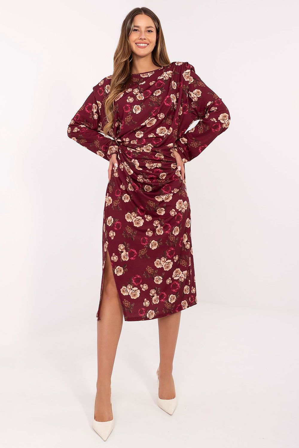  Sukienka Model IT-SK-20057-1.02 Bordo - Rue Paris 