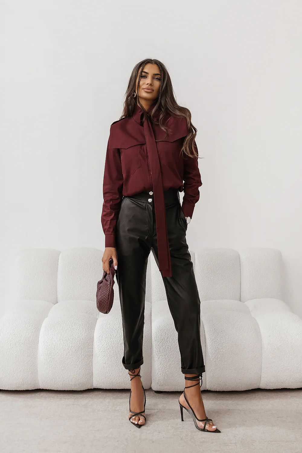   Koszula Damska Model Milo 404900357 Bordo - LaBalancia 