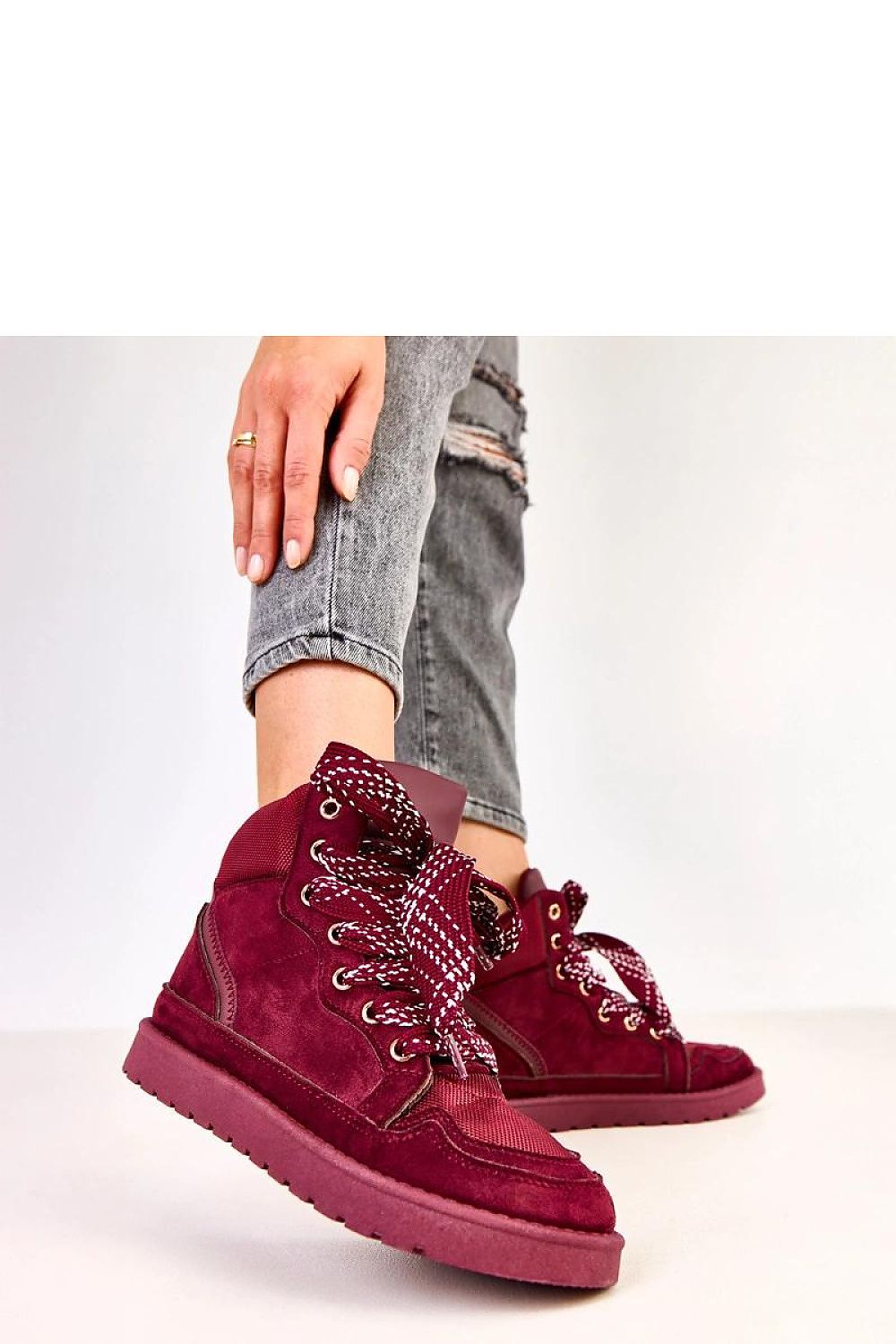   Buty Sportowe Model Klevis C2077-5 Bordo - Solea 