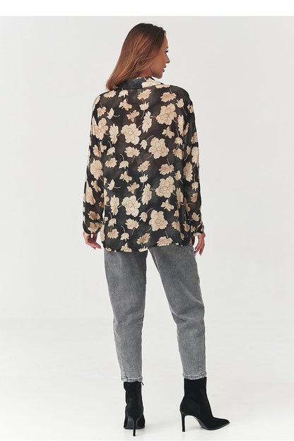   Koszula Damska Model C5 Beige Flowers - Makadamia 