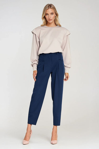   Bluza z wysokimi ściągaczami BL10 Beige - Nife 