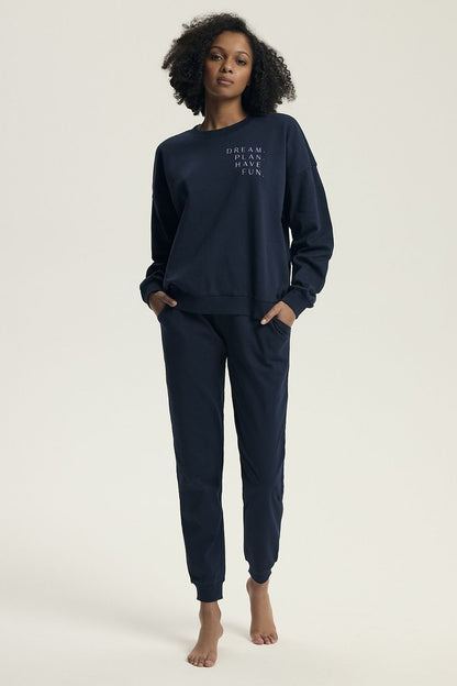  Piżama Męska Model Delancy 43705-59X Navy - Henderson 