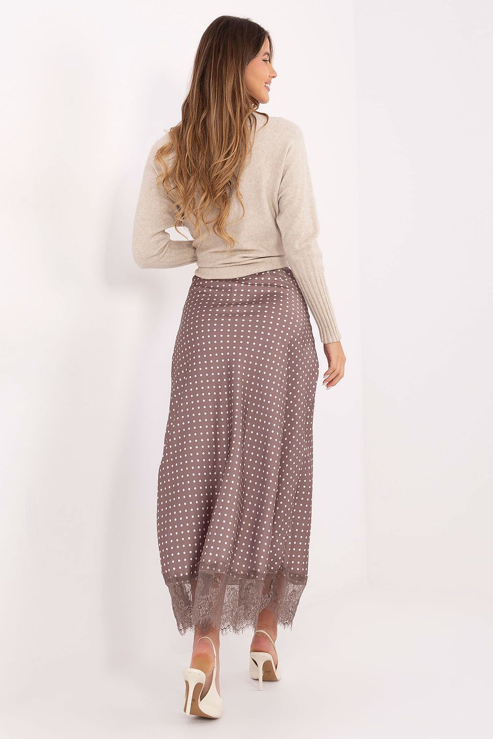  Spódnica Model MI-SD-4213.52 Dark Beige - Rue Paris 