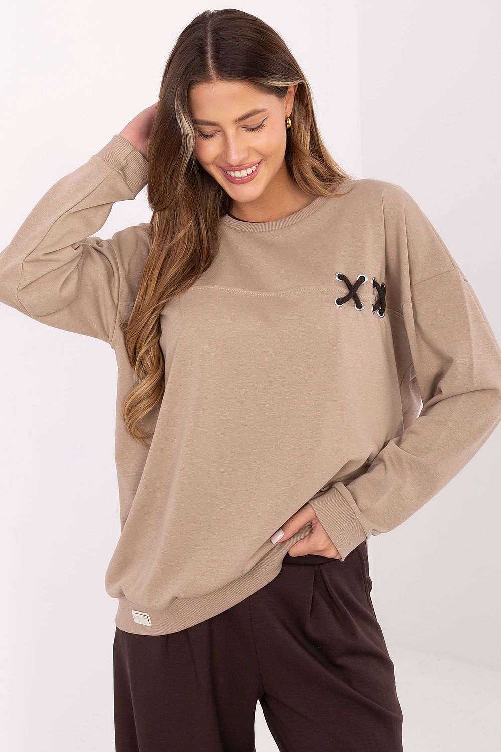   Bluza Damska Model RV-BL-A941.58 Dark Beige - Relevance 