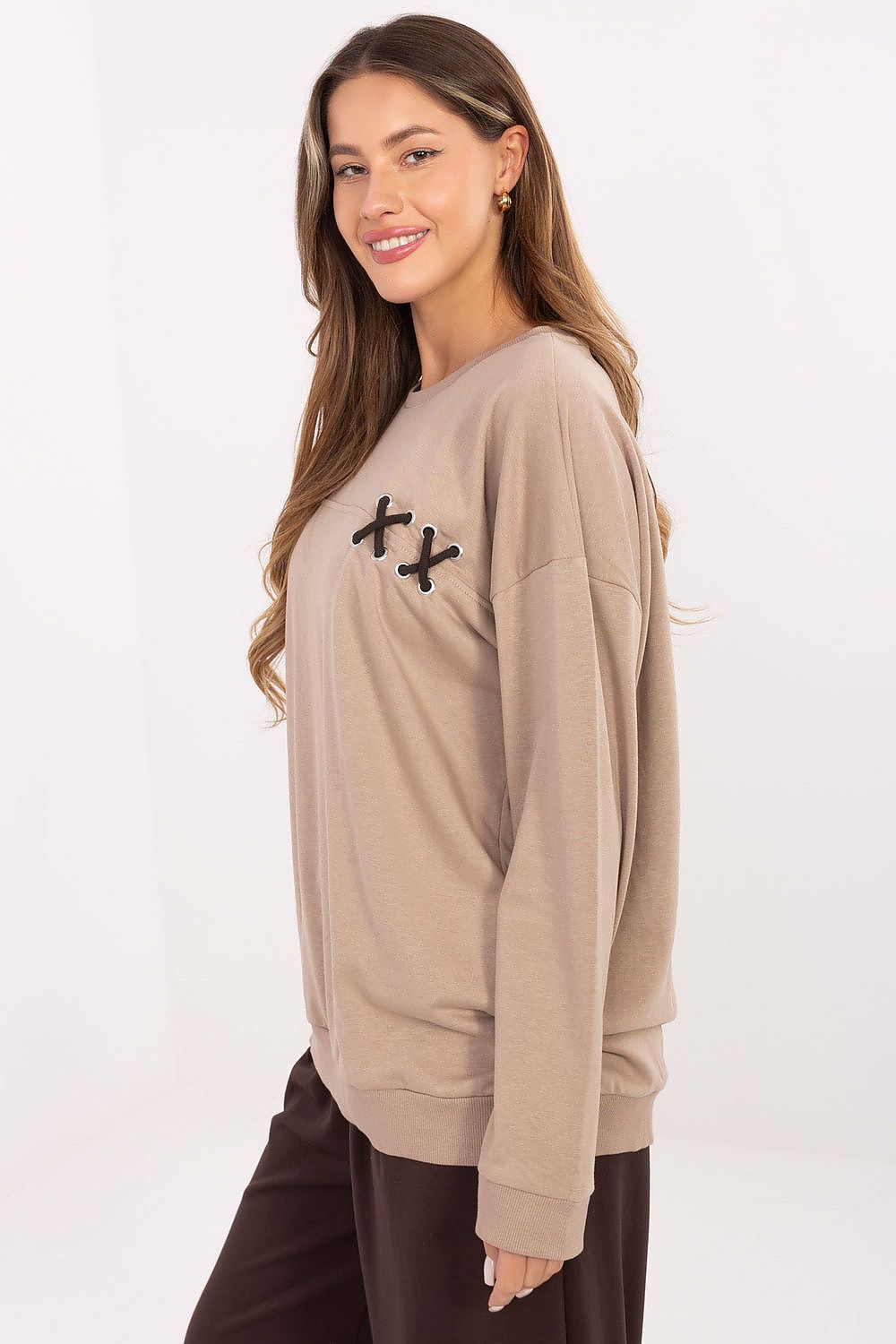   Bluza Damska Model RV-BL-A941.58 Dark Beige - Relevance 