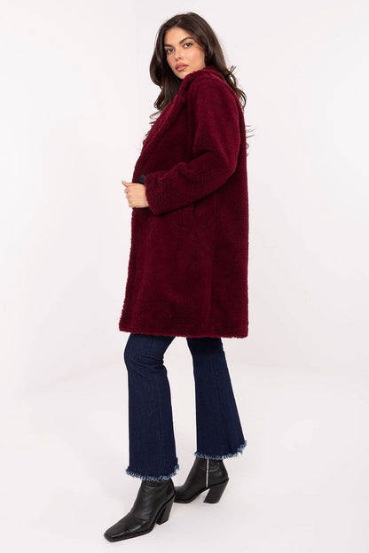   Płaszcz Damski Model IT-PL-88121.01P Bordo - Factory Price 