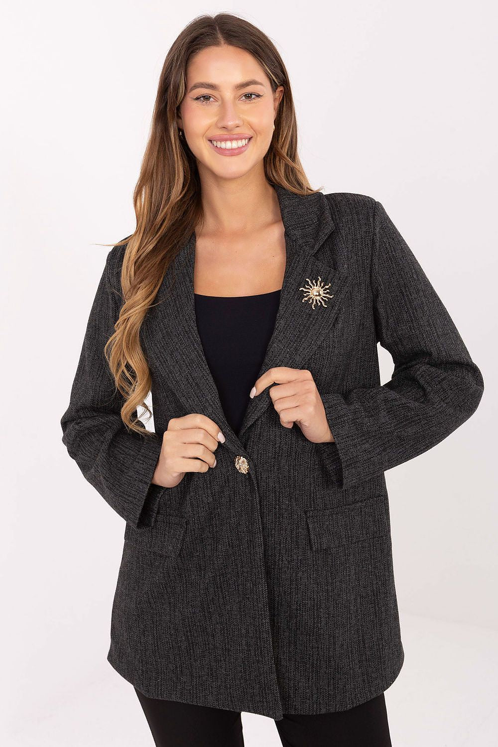   Marynarka Model IT-MA-FL8315.02P Grafit - Italy Moda 