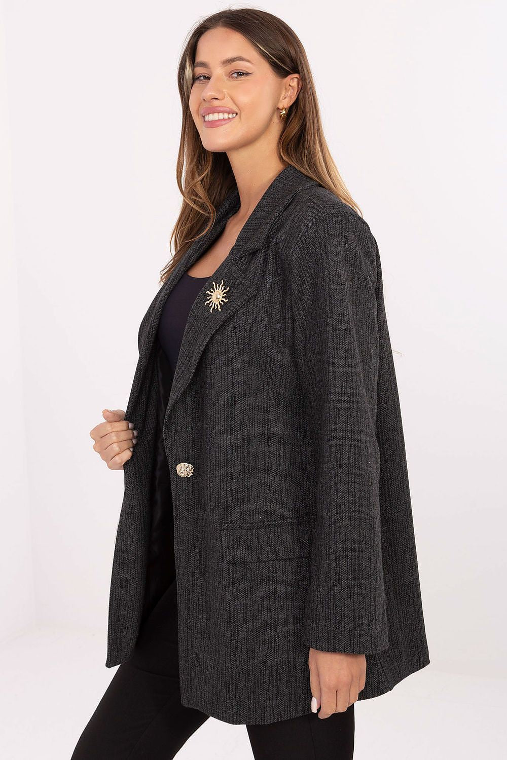  Marynarka Model IT-MA-FL8315.02P Grafit - Italy Moda 