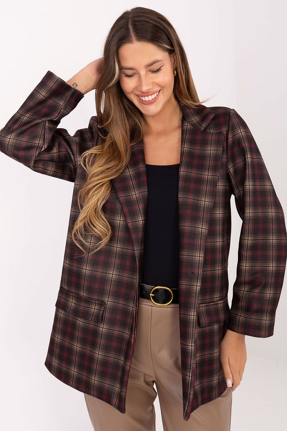   Marynarka Model IT-MA-21739.16P Dark Brown - Italy Moda 