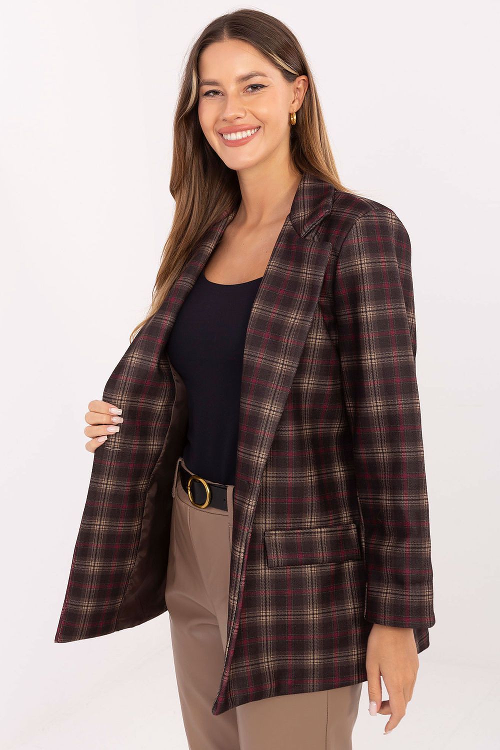   Marynarka Model IT-MA-21739.16P Dark Brown - Italy Moda 