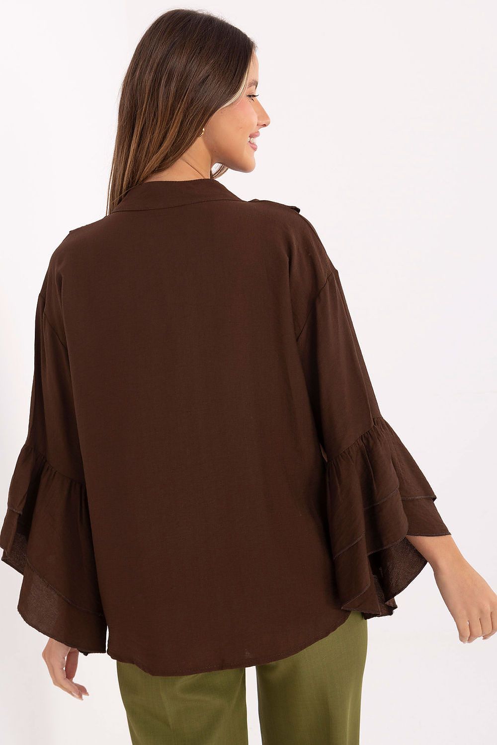   Koszula Damska Model MI-KS-32330.05P Brown - Rue Paris 