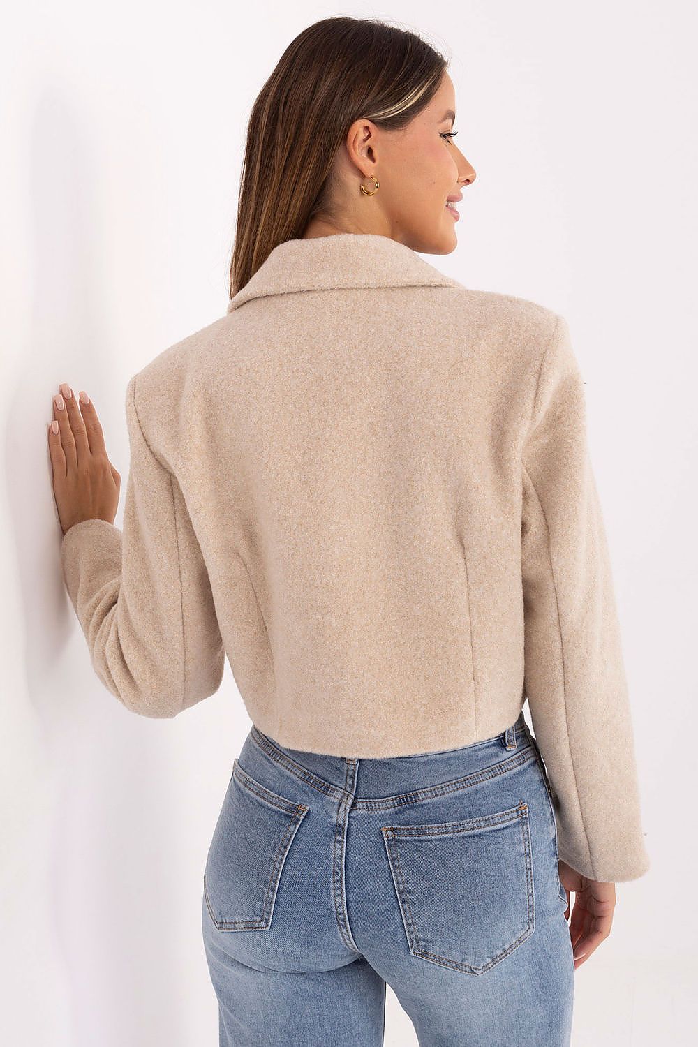   Płaszcz Damski Model IT-KR-FL9730.23 Light Beige - Rue Paris 
