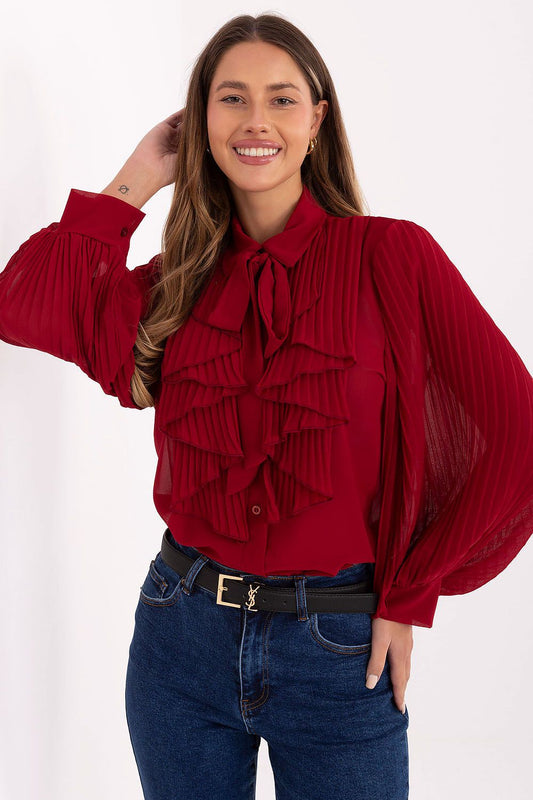   Koszula Damska Model MI-KS-A2818.09 Bordo - Italy Moda 