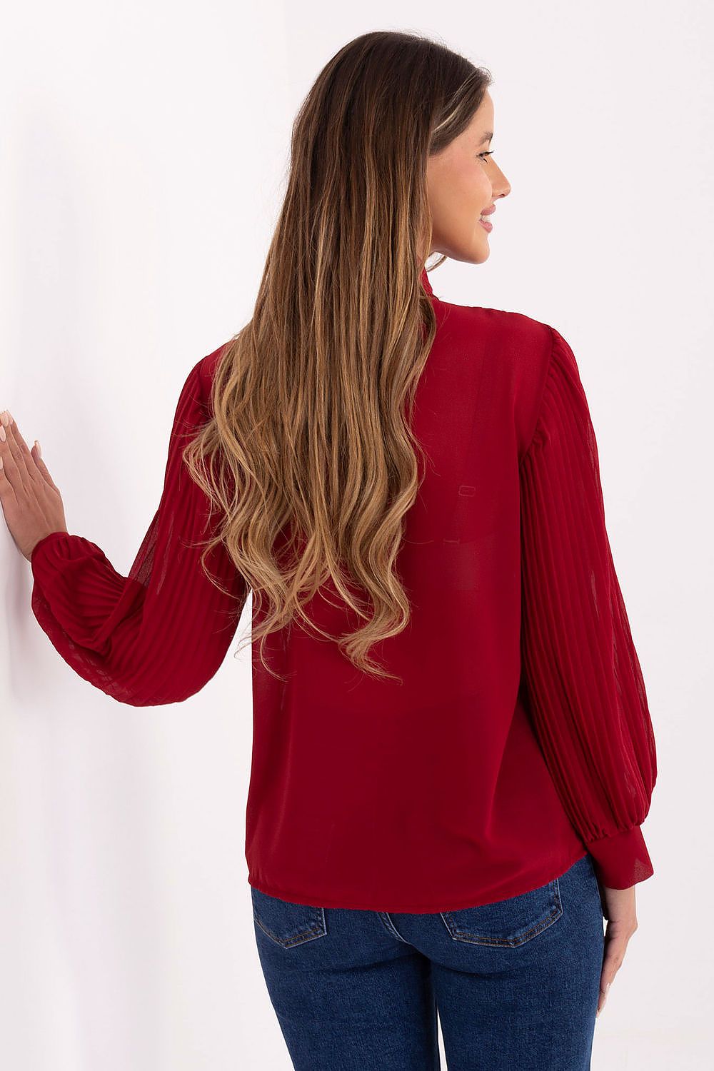   Koszula Damska Model MI-KS-A2818.09 Bordo - Italy Moda 