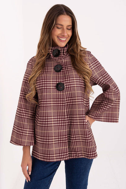   Płaszcz Damski Model IT-PL-31820.25 Bordo - Italy Moda 
