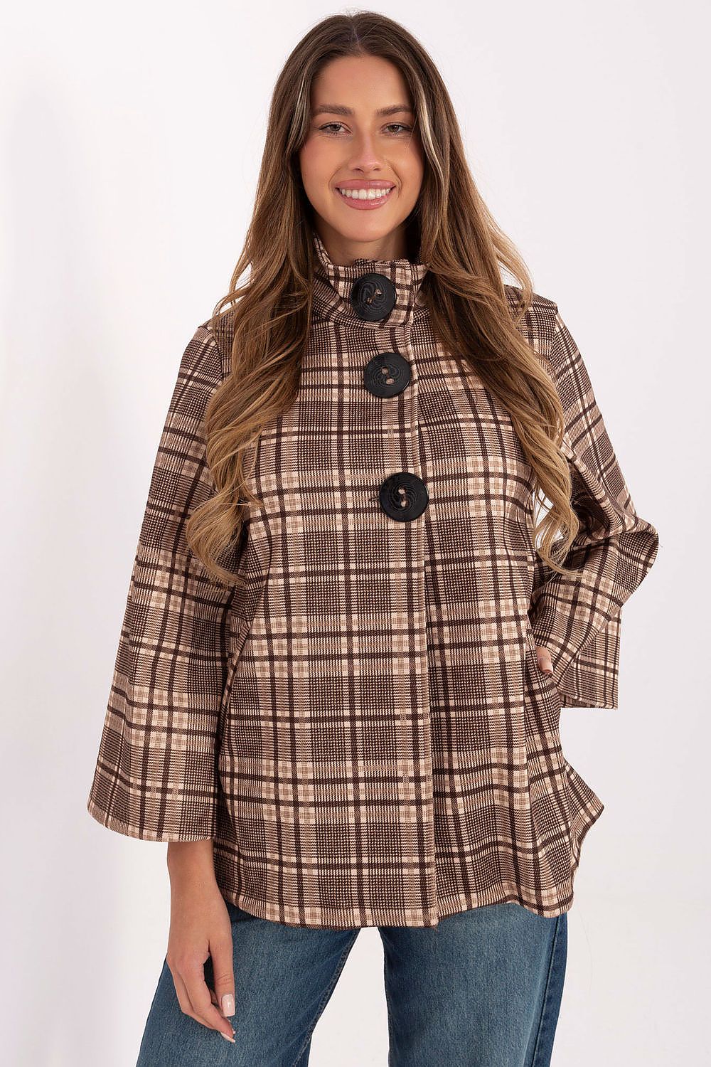   Płaszcz Damski Model IT-PL-31820-2.21P Brown - Italy Moda 