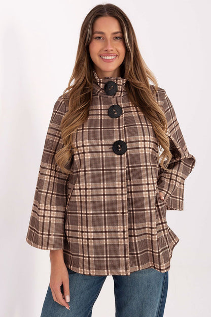   Płaszcz Damski Model IT-PL-31820-2.21P Brown - Italy Moda 