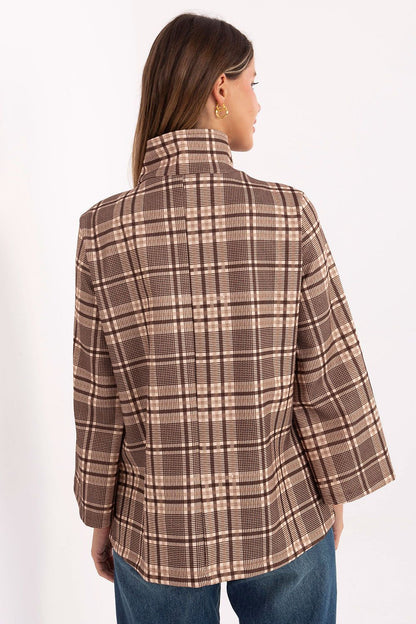   Płaszcz Damski Model IT-PL-31820-2.21P Brown - Italy Moda 