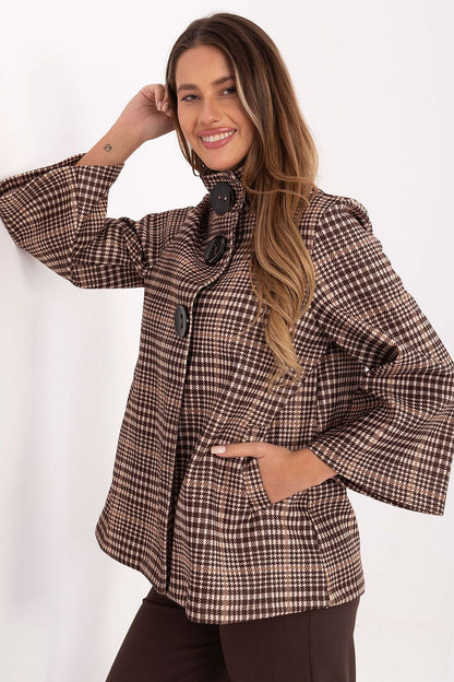   Płaszcz Damski Model IT-PL-31820.25 Brown - Italy Moda 