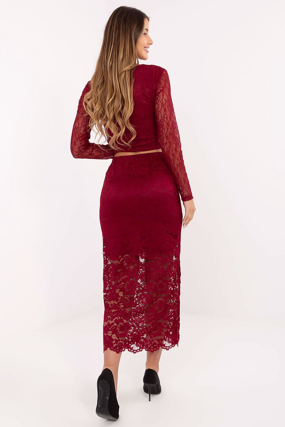  Spódnica Model MI-SD-G9137.16P Bordo - Italy Moda 