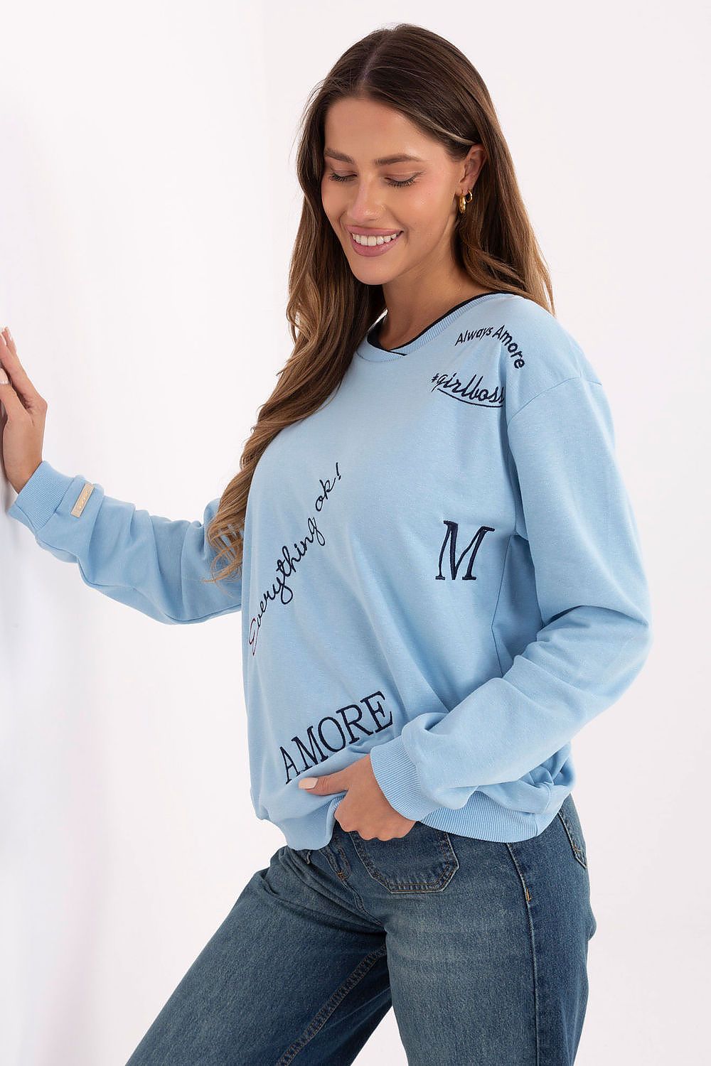   Bluza Damska Model RV-BL-A968.00 Light Blue - Relevance 