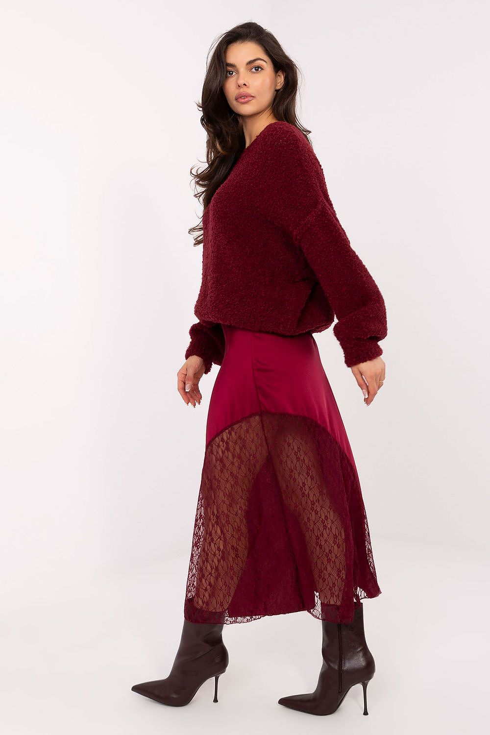  Spódnica Model MI-SD-3287.36 Bordo - Rue Paris 