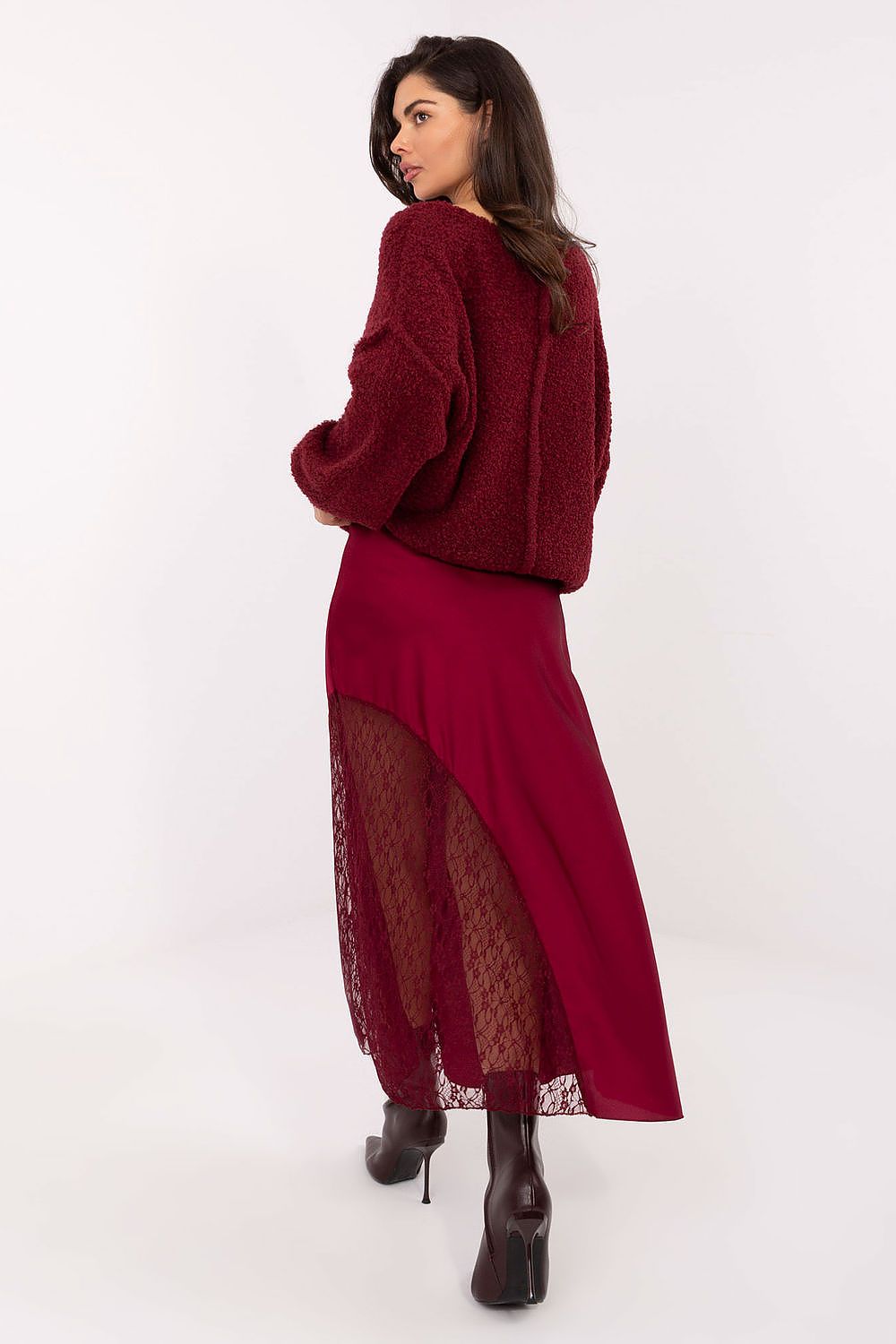  Spódnica Model MI-SD-3287.36 Bordo - Rue Paris 