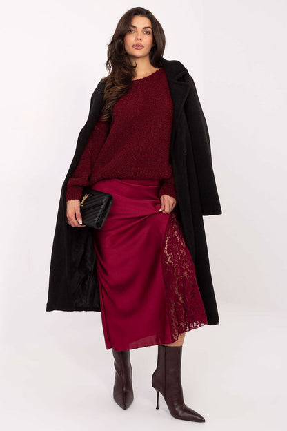  Spódnica Model MI-SD-G9140.34 Bordo - Rue Paris 
