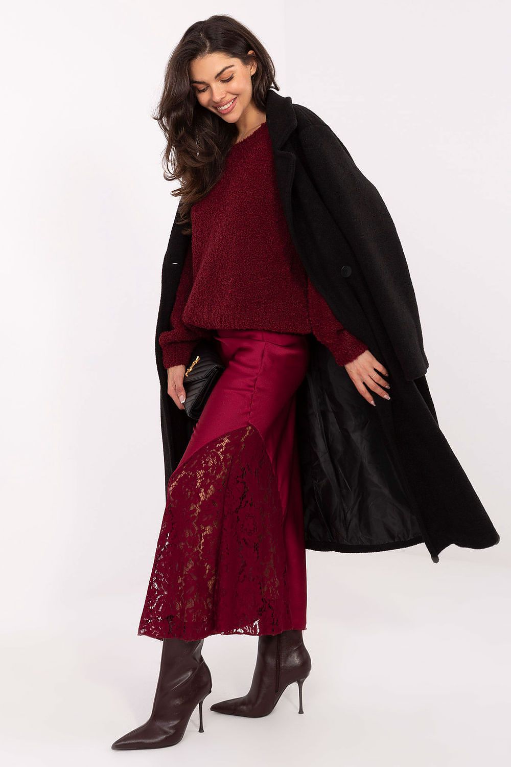  Spódnica Model MI-SD-G9140.34 Bordo - Rue Paris 