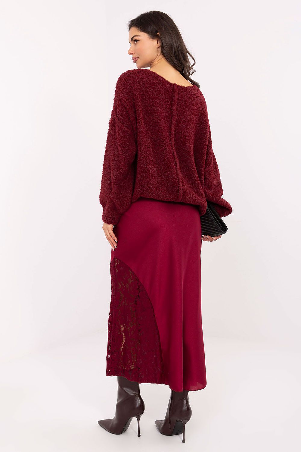  Spódnica Model MI-SD-G9140.34 Bordo - Rue Paris 