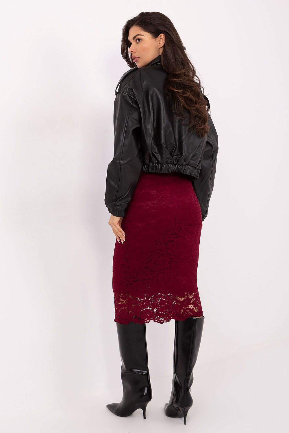  Spódnica Model MI-SD-G9139.33 Bordo - Rue Paris 