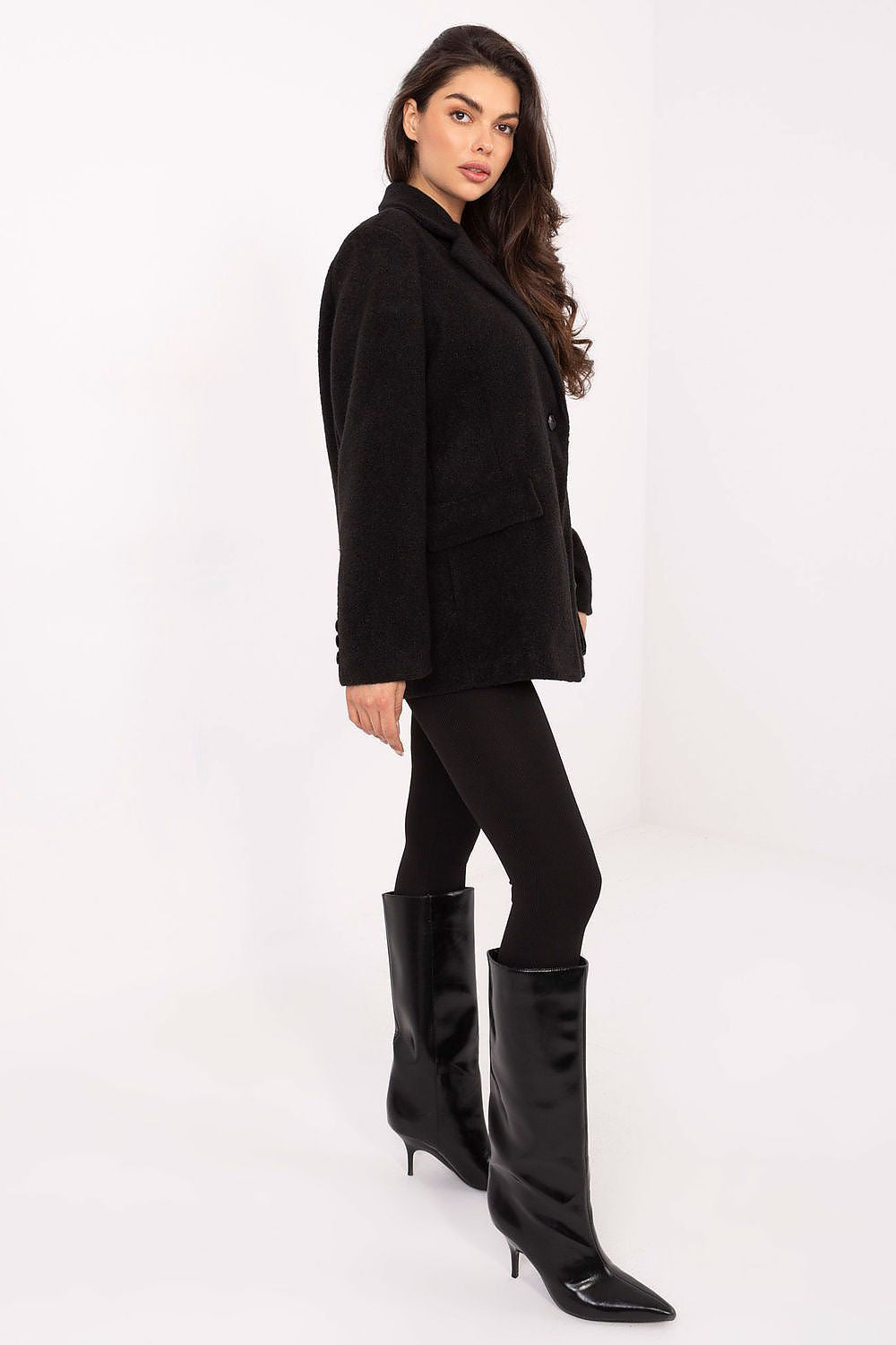   Płaszcz Damski Model IT-PL-FL7696.16 Black - Rue Paris 
