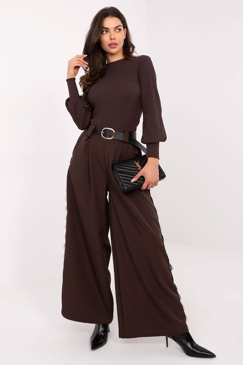   Bluzka Model RV-BZ-5223.15 Dark Brown - Rue Paris 
