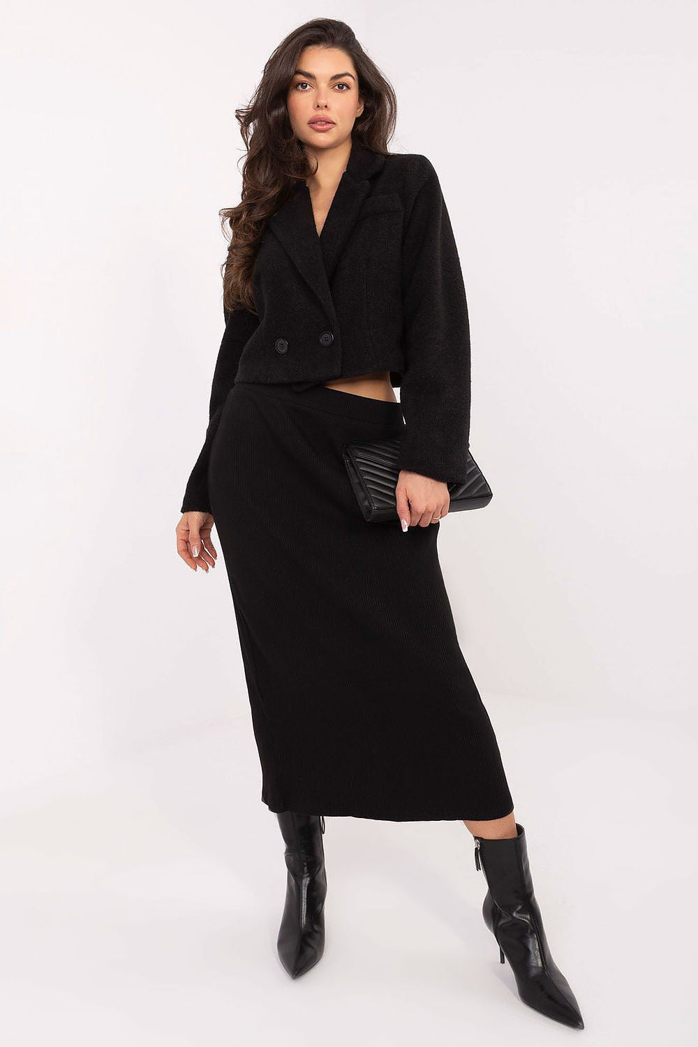   Płaszcz Damski Model IT-KR-FL9730.23 Black - Rue Paris 