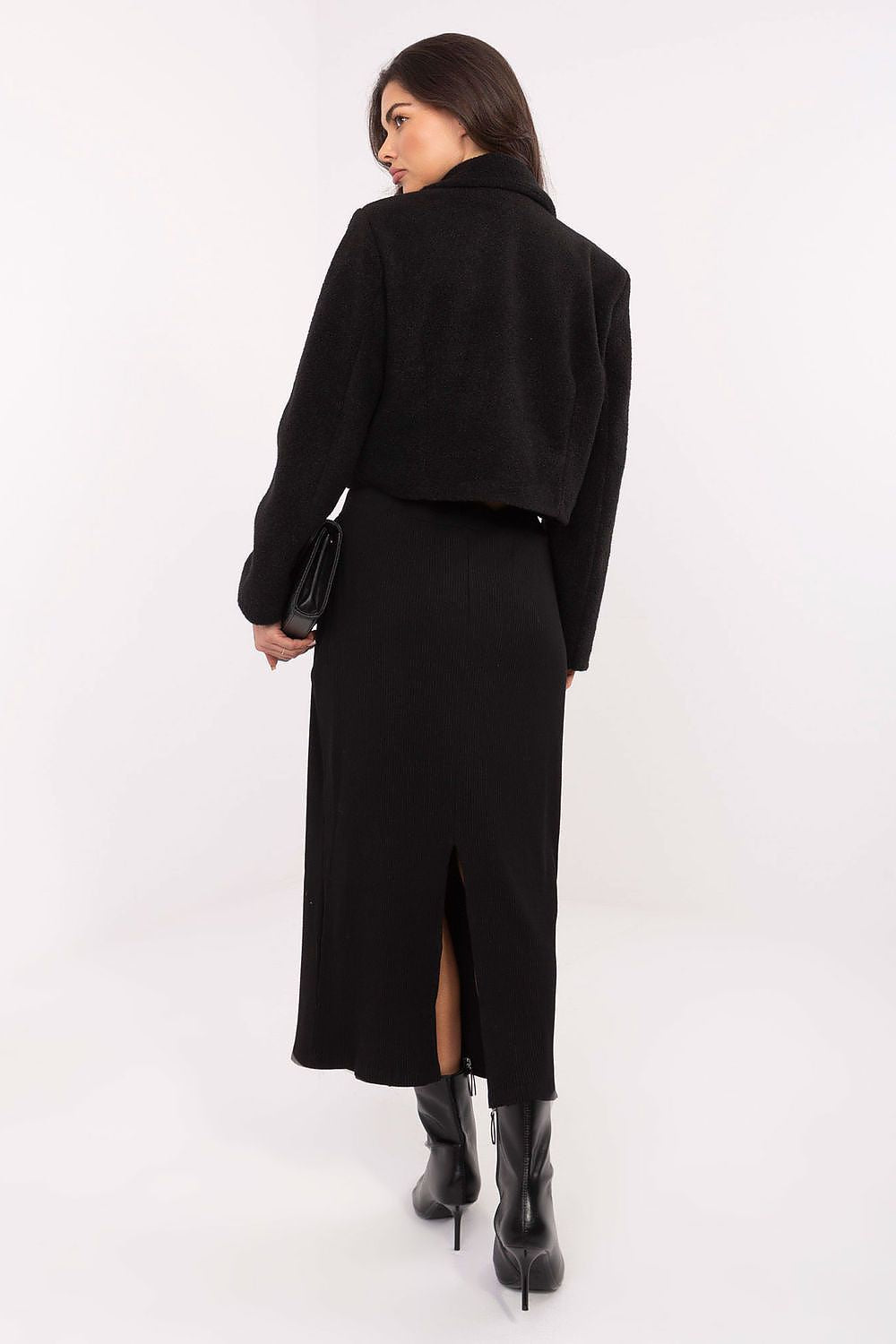   Płaszcz Damski Model IT-KR-FL9730.23 Black - Rue Paris 