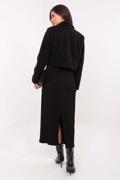   Płaszcz Damski Model IT-KR-FL9730.23 Black - Rue Paris 
