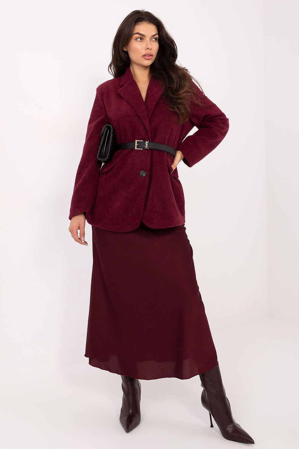   Płaszcz Damski Model IT-PL-FL7696.16 Bordo - Rue Paris 