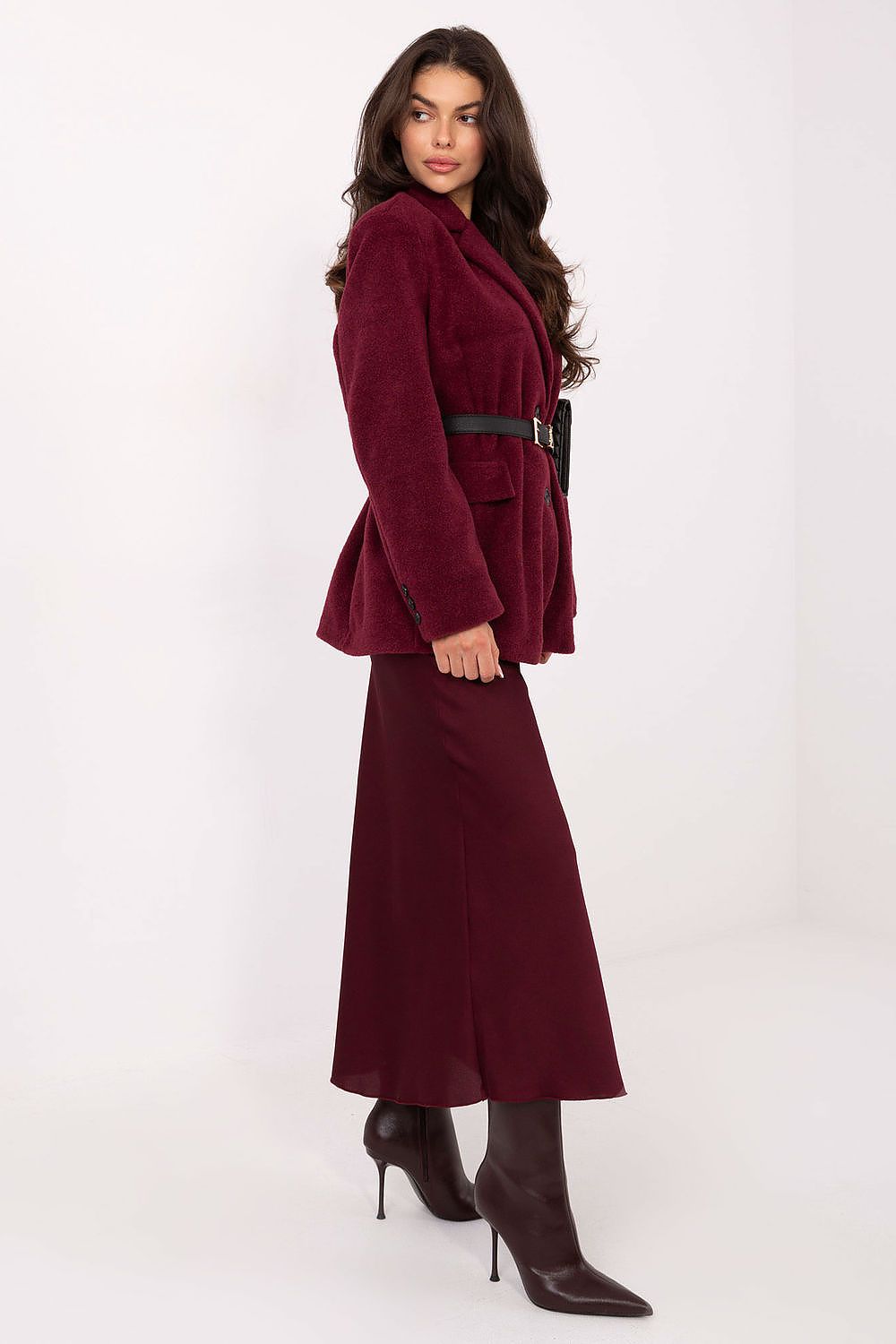   Płaszcz Damski Model IT-PL-FL7696.16 Bordo - Rue Paris 