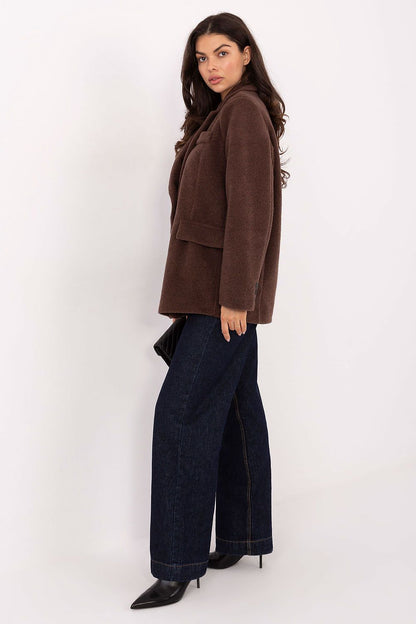   Płaszcz Damski Model IT-PL-FL7696.16 Brown - Rue Paris 