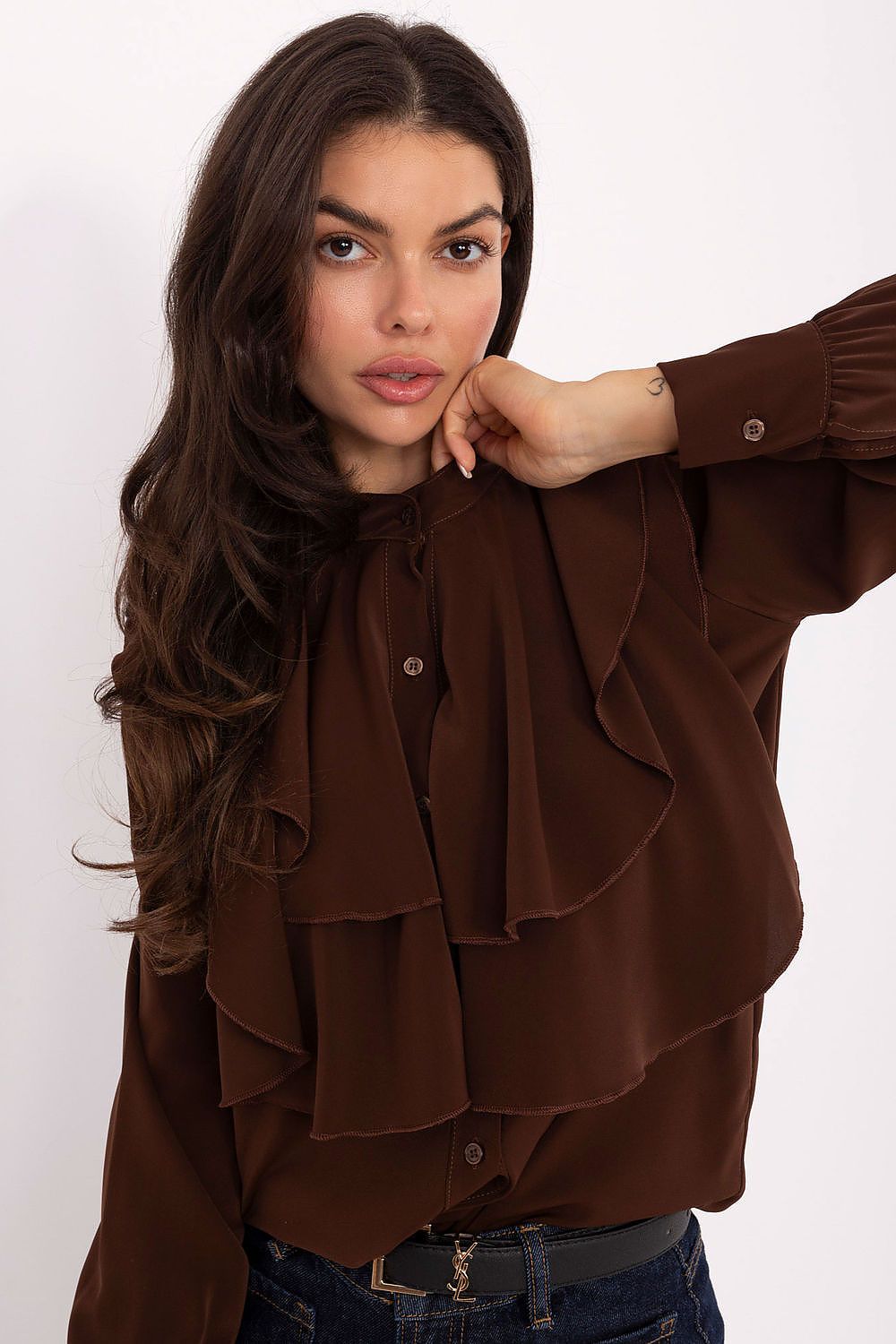   Koszula Damska Model MI-KS-3282.53 Brown - Rue Paris 