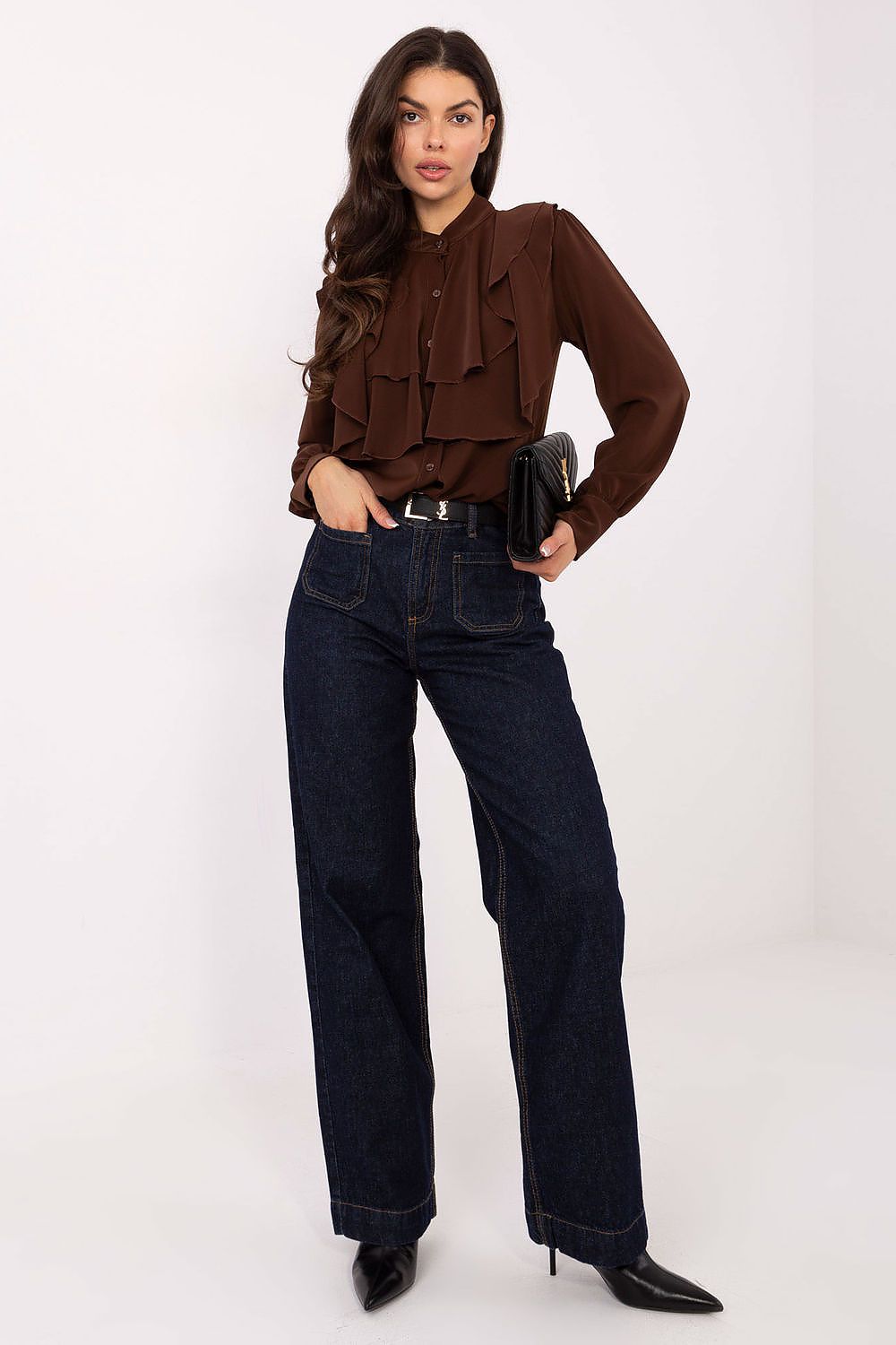   Koszula Damska Model MI-KS-3282.53 Brown - Rue Paris 