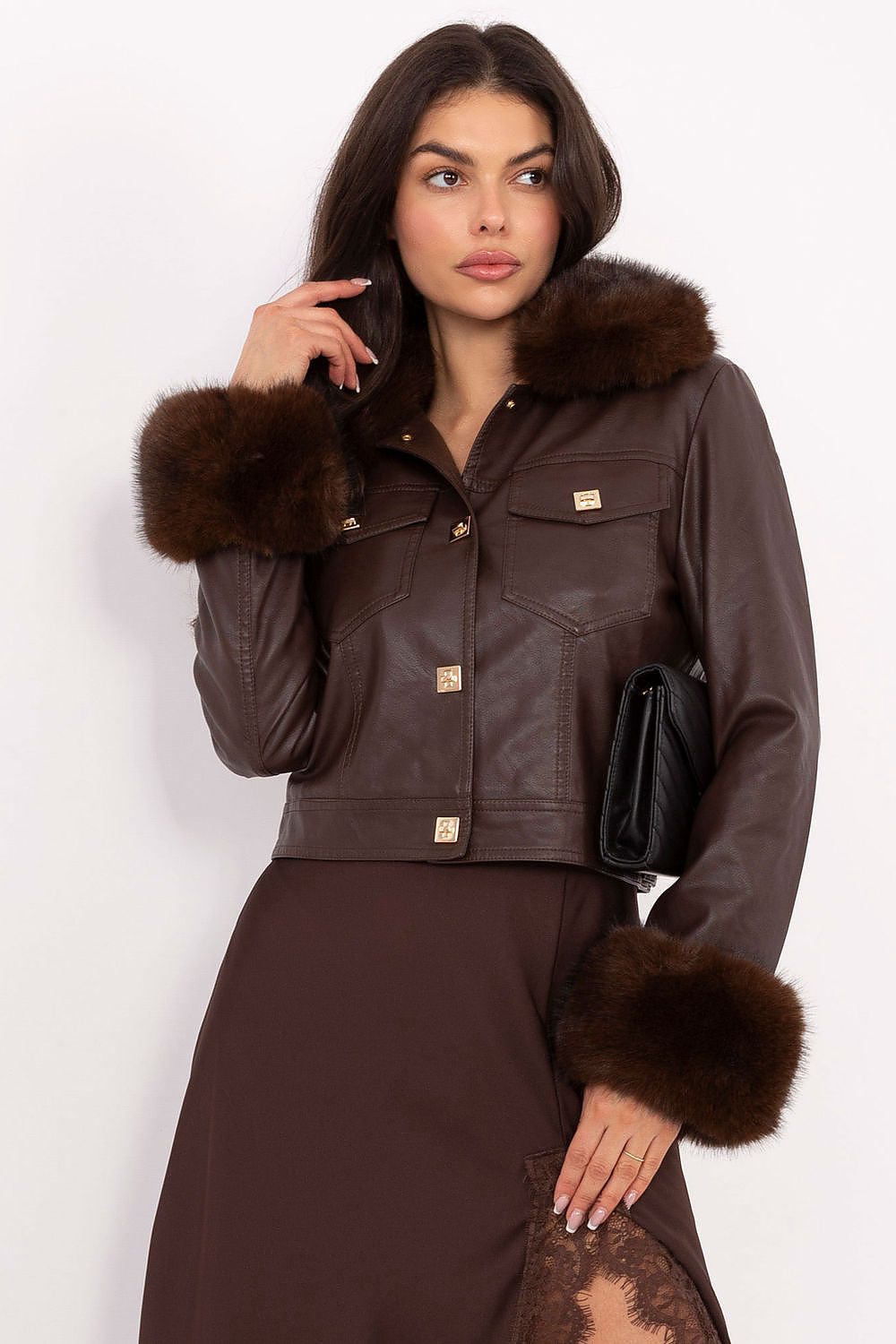   Kurtka Damska Model MBM-KR-PU25-017.97P Brown - MBM 