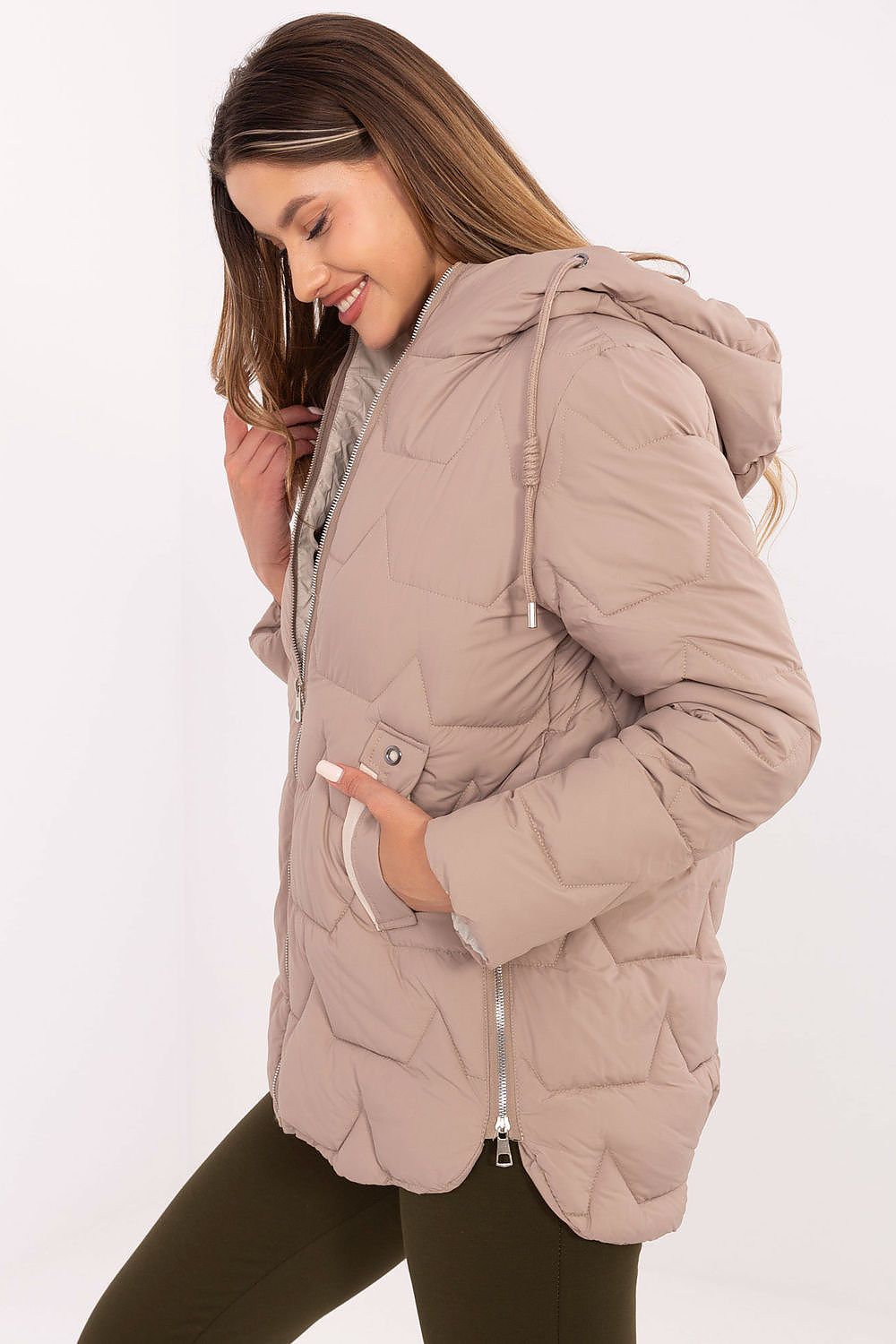   Kurtka Damska Model MBM-KR-2519.21 Dark Beige - MBM 
