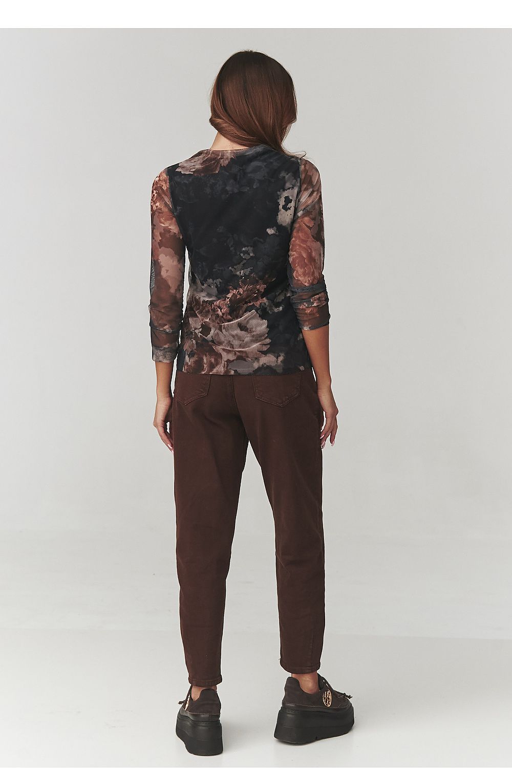   Bluzka Model C18 Flowers Print - Makadamia 