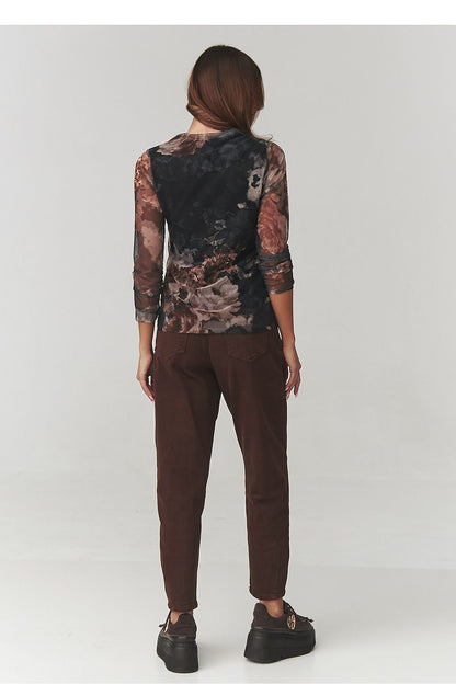   Bluzka Model C18 Flowers Print - Makadamia 