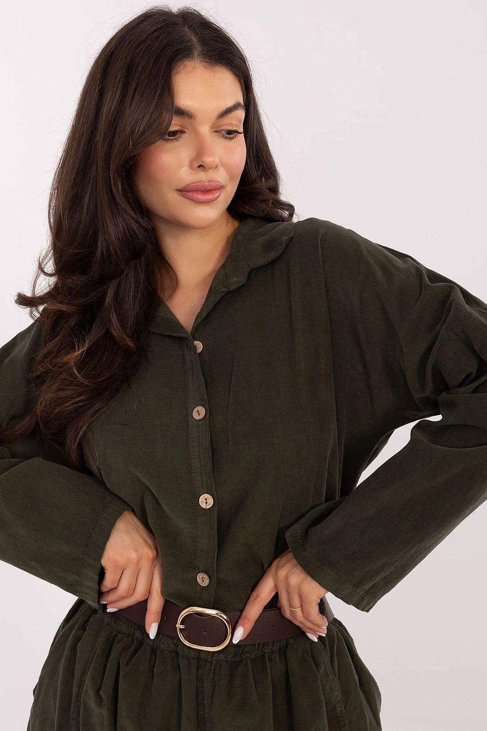   Koszula Damski Model IT-KS-22390.81 Khaki - Italy Moda 