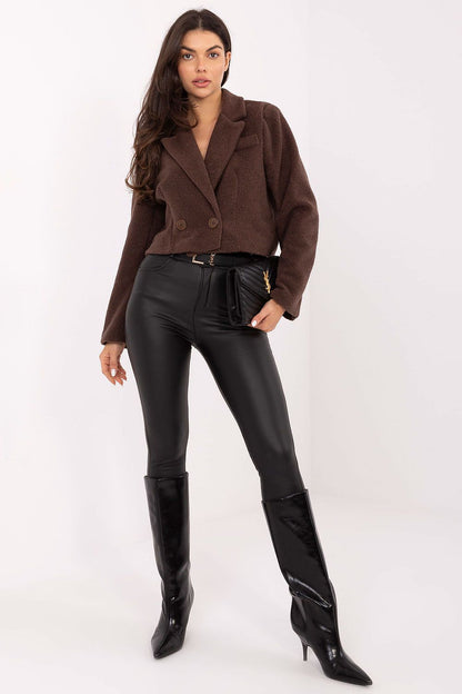   Płaszcz Damski Model IT-KR-FL9730.23 Brown - Rue Paris 