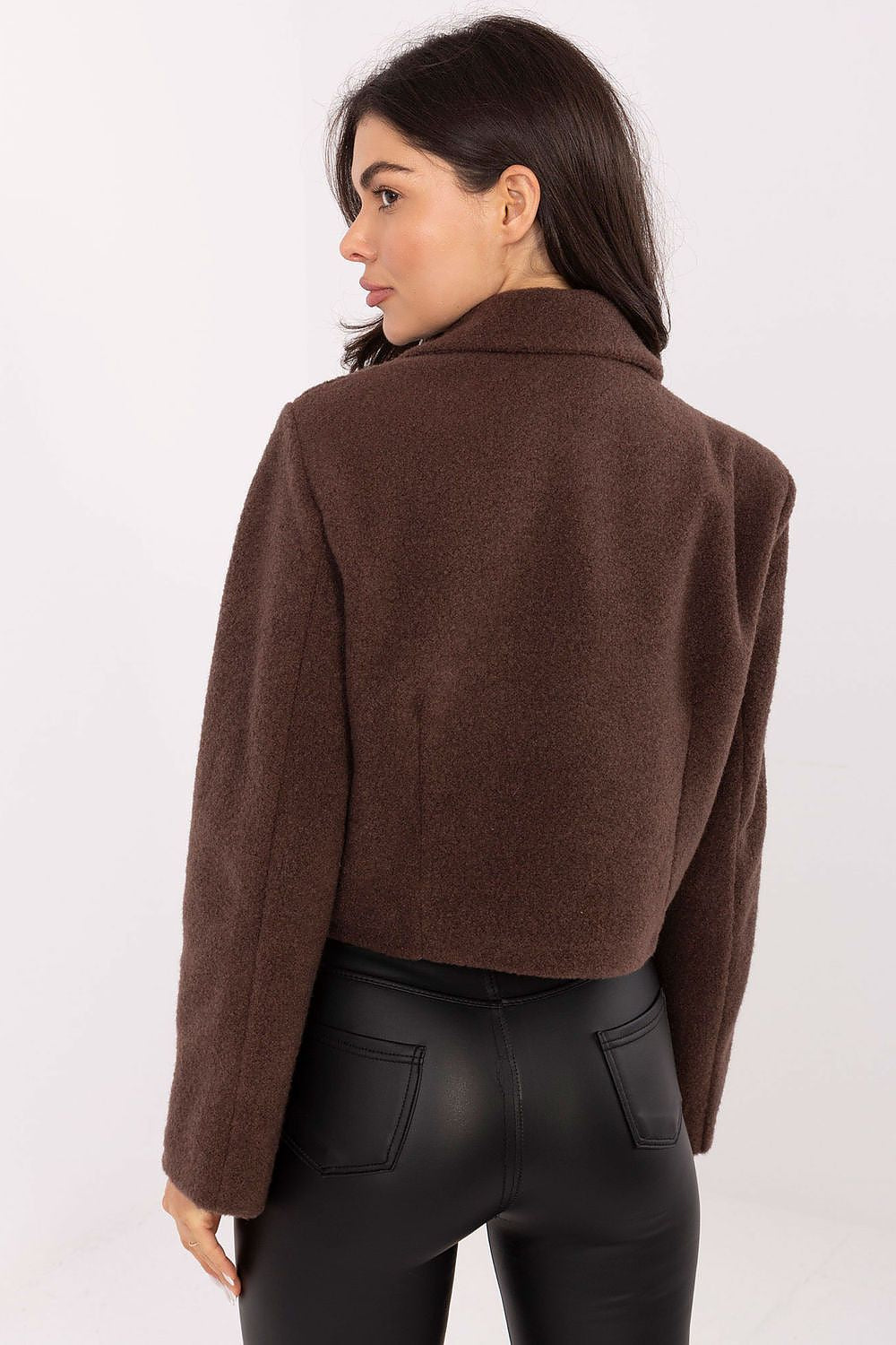   Płaszcz Damski Model IT-KR-FL9730.23 Brown - Rue Paris 