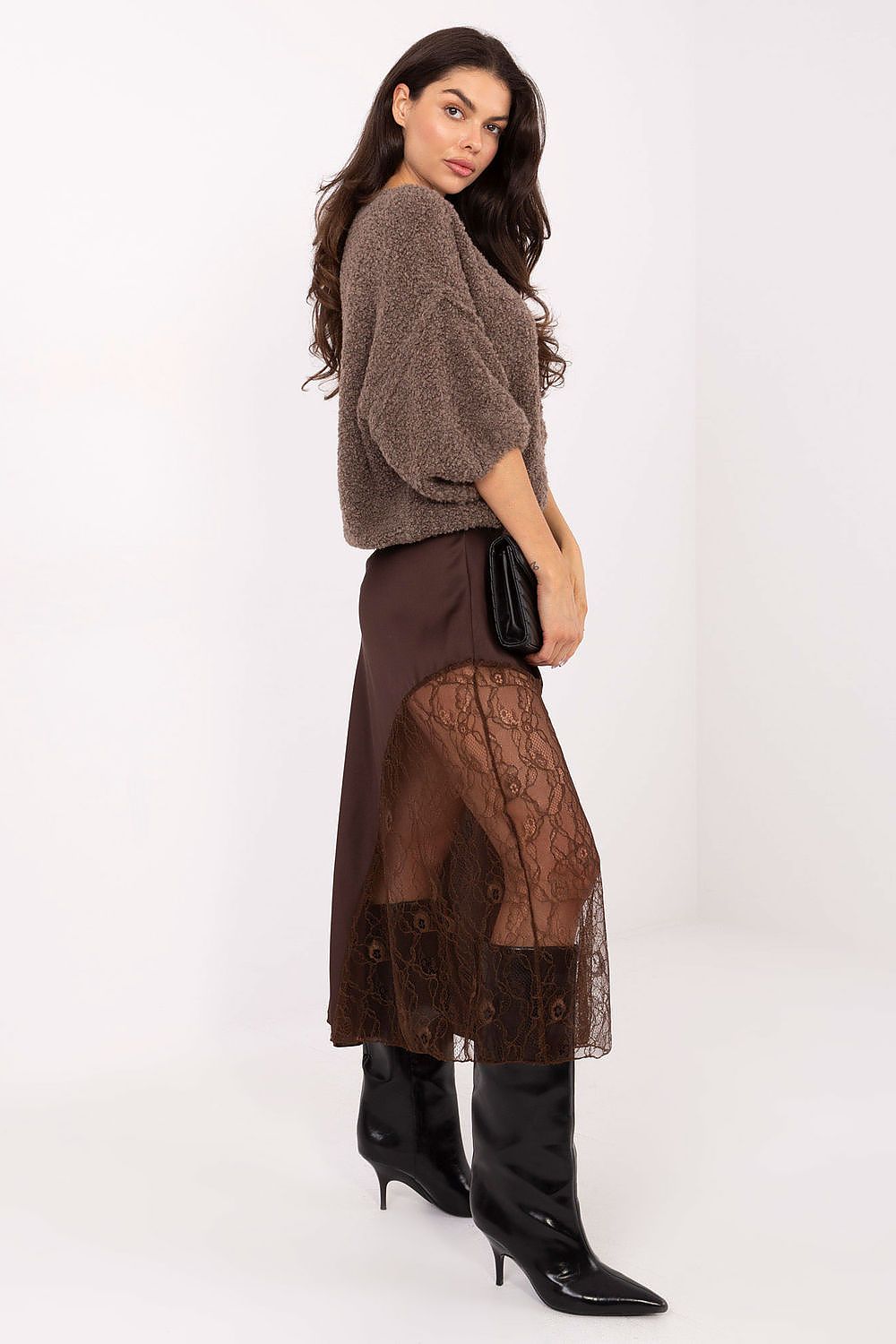  Spódnica Model MI-SD-3287.36 Brown - Rue Paris 