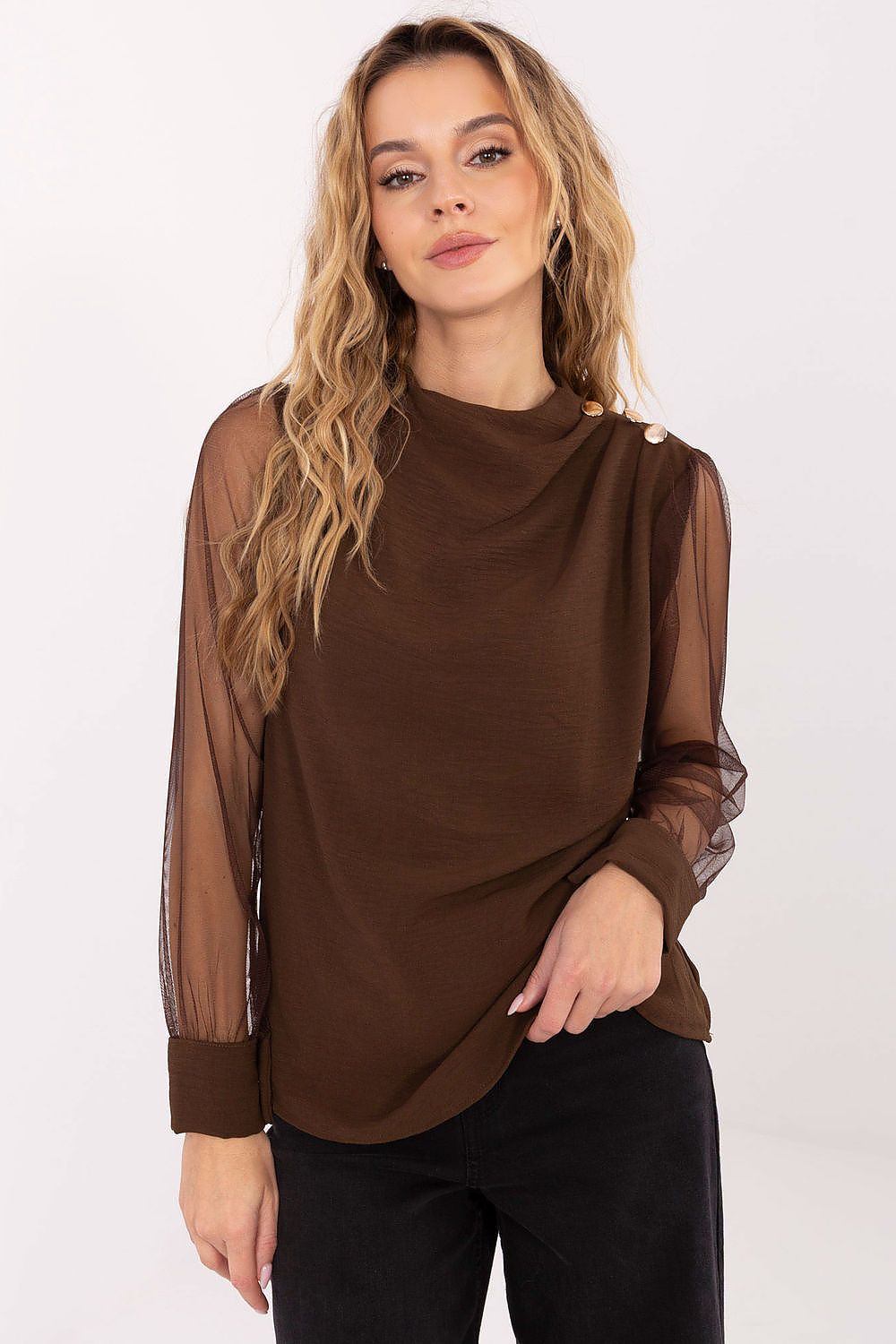   Bluzka Model MI-BZ-278519.03X Brown - Italy Moda 